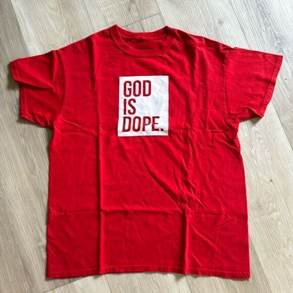 God is Dope Unisex Red Tshirt Tee Size Medium - Picture 1 of 3